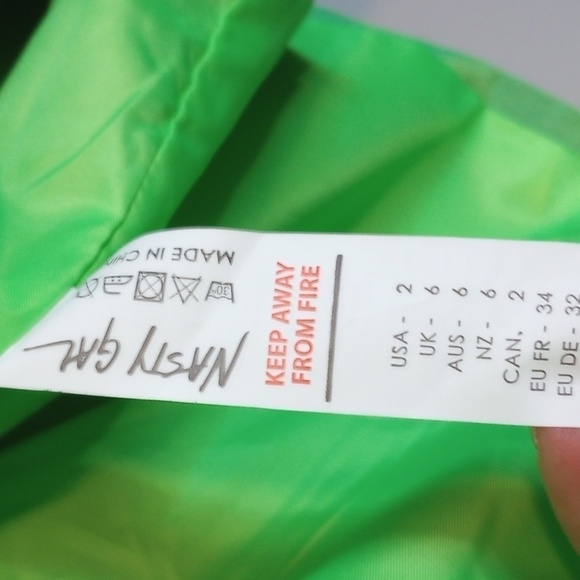 Nasty Gal Women's Blazer Dress Sz 2 Green Petite Shimmer Double Breasted Party - Picture 8 of 10